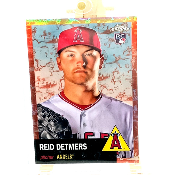 Rose Gold Toile 65/75 Reid Detmers Pitcher Rookie Card #104 Topps Chrome 2022 - Picture 4 of 14